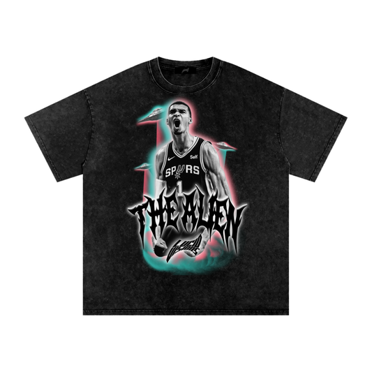 THE ALIEN V1- Snow Washed Oversized Cotton T-Shirt